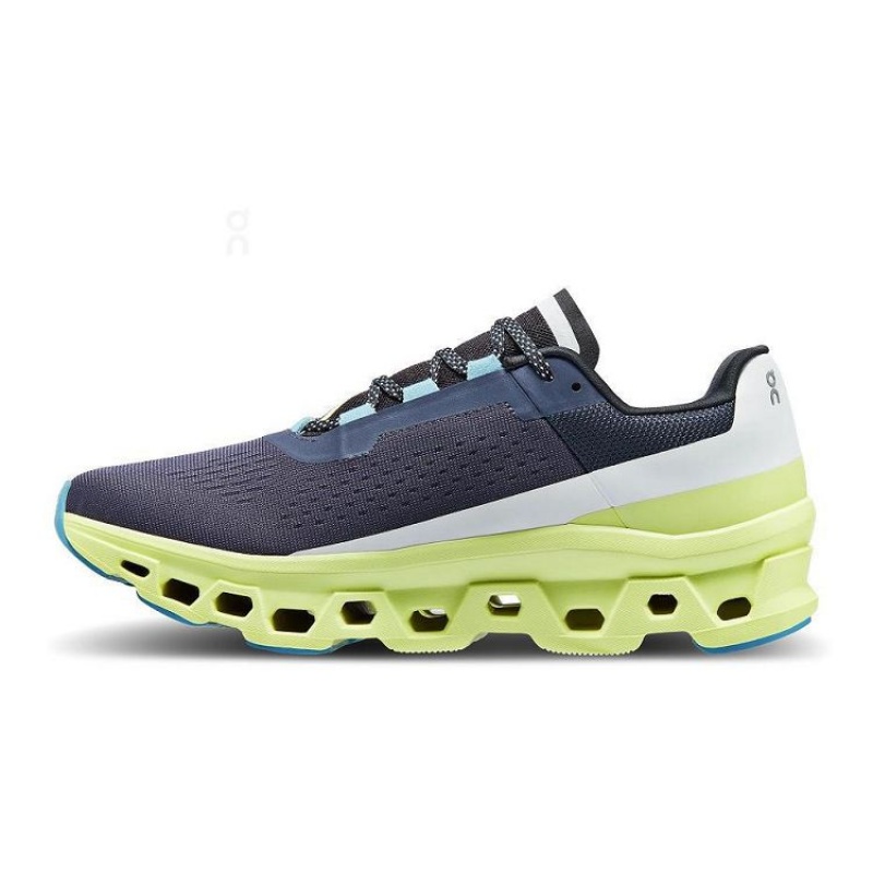 Purple / Green Men On Cloud Cloudmonster Road Running Shoes | IE_ON8932