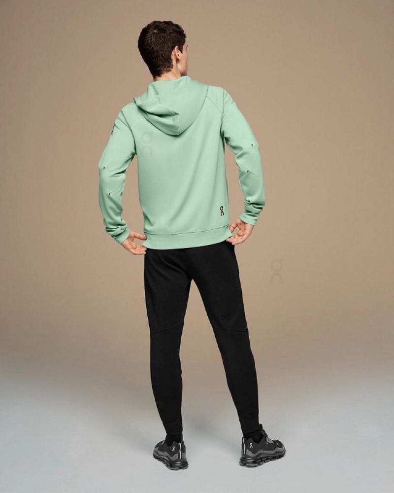 Turquoise Men On Cloud Zipped Hoodie | IE_ON8989