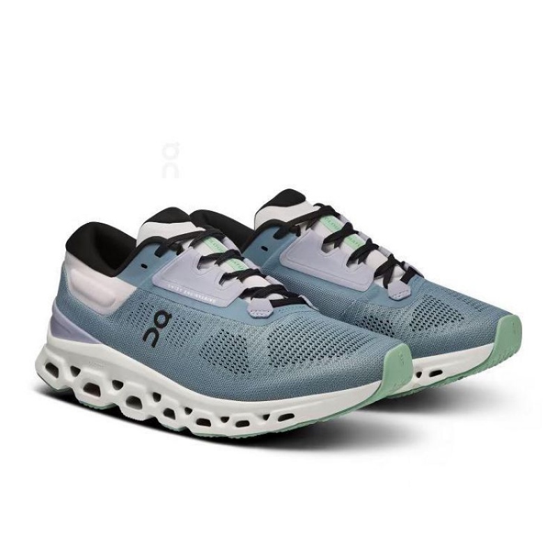 Turquoise Women On Cloud Cloudstratus 3 Road Running Shoes | IE_ON8305