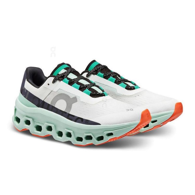 Turquoise / White Women On Cloud Cloudmonster Road Running Shoes | IE_ON8252