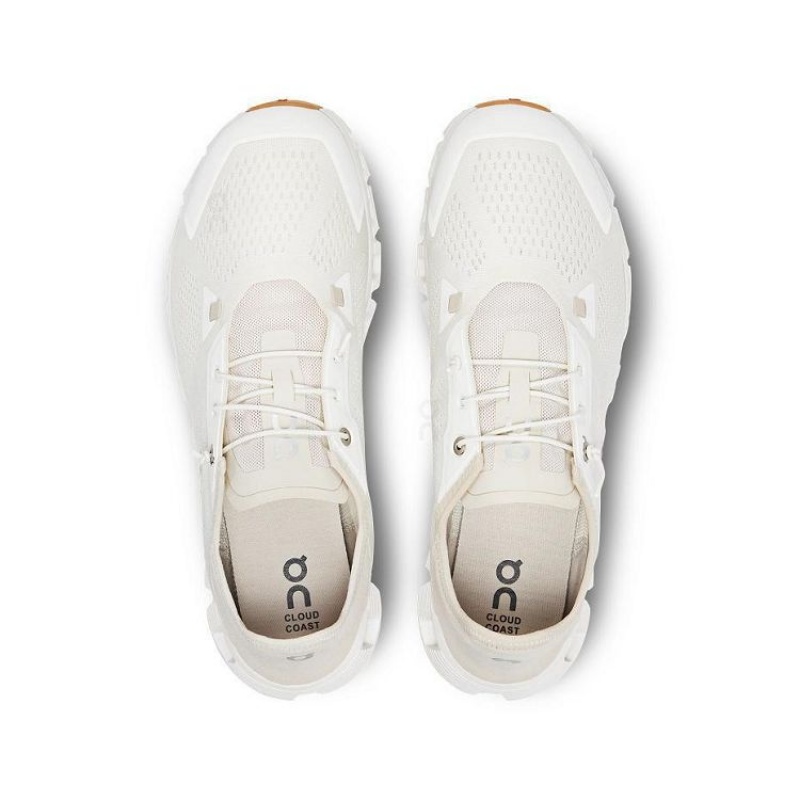 White / Beige Men On Cloud Cloud 5 Coast Sneakers | IE_ON8875