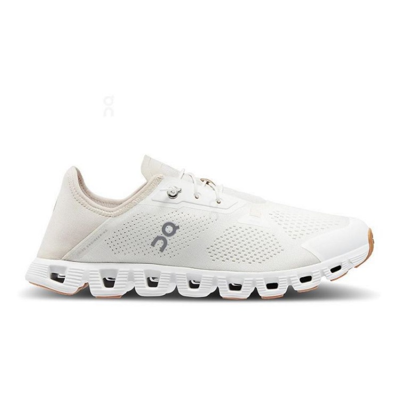 White / Beige Men On Cloud Cloud 5 Coast Sneakers | IE_ON8875