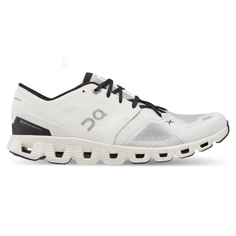 White / Black Men On Cloud Cloud X 3 Road Running Shoes | IE_ON8315