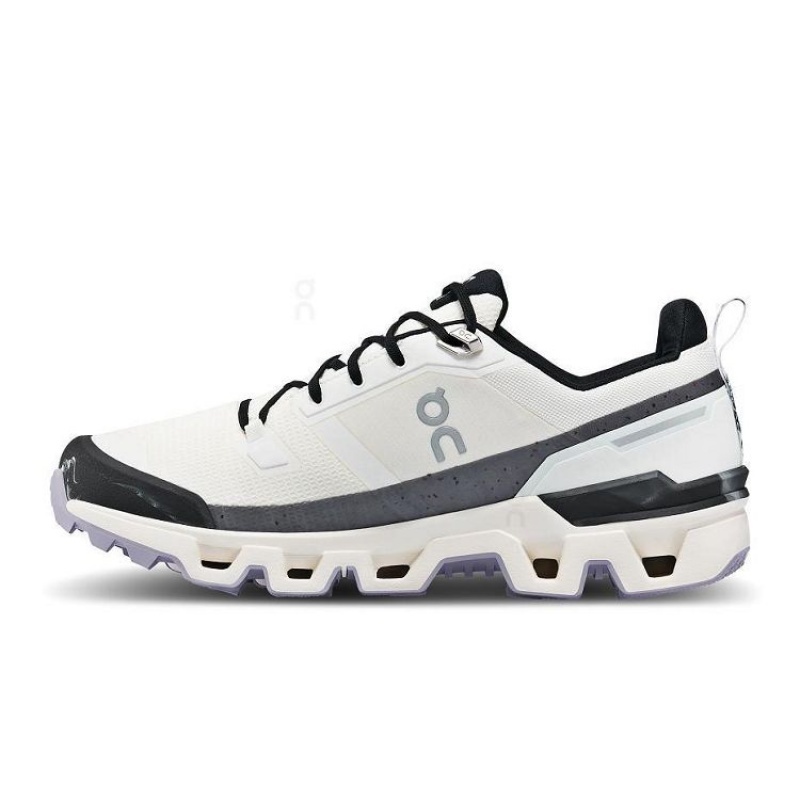 White / Black Men On Cloud Cloudwander Waterproof Hiking Shoes | IE_ON8417