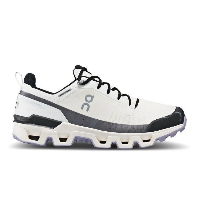 White / Black Men On Cloud Cloudwander Waterproof Hiking Shoes | IE_ON8417