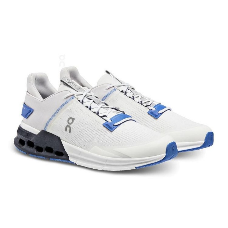 White / Blue Men On Cloud Cloudnova Flux Sneakers | IE_ON8444