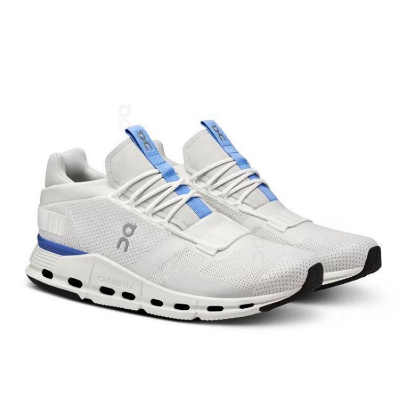 White / Blue Men On Cloud Cloudnova Sneakers | IE_ON8127