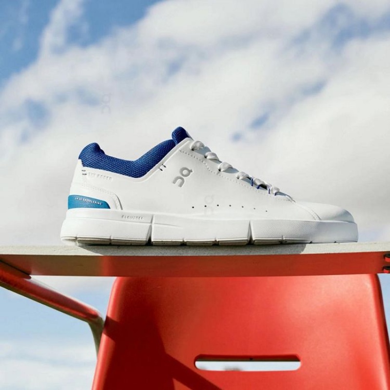 White / Blue Men On Cloud THE ROGER Advantage Sneakers | IE_ON8923