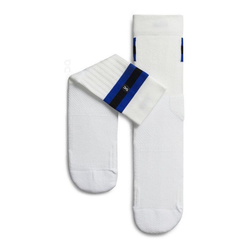 White / Blue Men On Cloud Tennis Socks | IE_ON1186