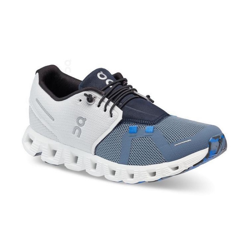 White / Blue Women On Cloud Cloud 5 Fuse Sneakers | IE_ON8476