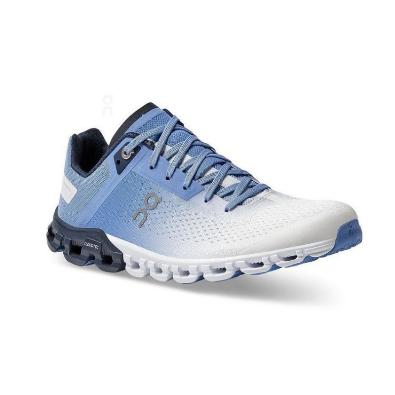 White / Blue Women On Cloud Cloudflow Road Running Shoes | IE_ON8999