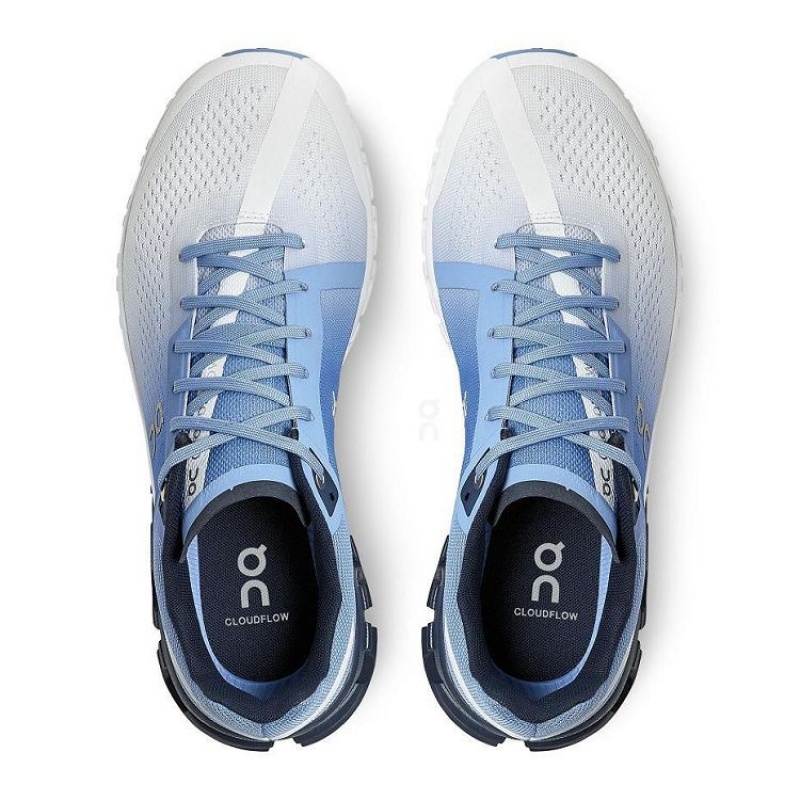 White / Blue Women On Cloud Cloudflow Road Running Shoes | IE_ON8999