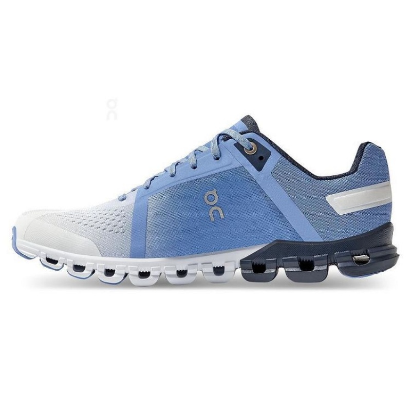 White / Blue Women On Cloud Cloudflow Road Running Shoes | IE_ON8999