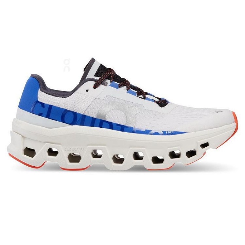 White / Blue Women On Cloud Cloudmonster Road Running Shoes | IE_ON9047