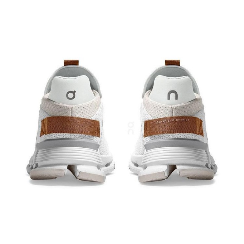 White / Brown Men On Cloud Cloudnova Sneakers | IE_ON8422