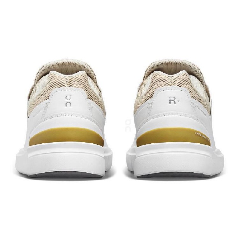 White / Gold Men On Cloud THE ROGER Advantage Sneakers | IE_ON9078