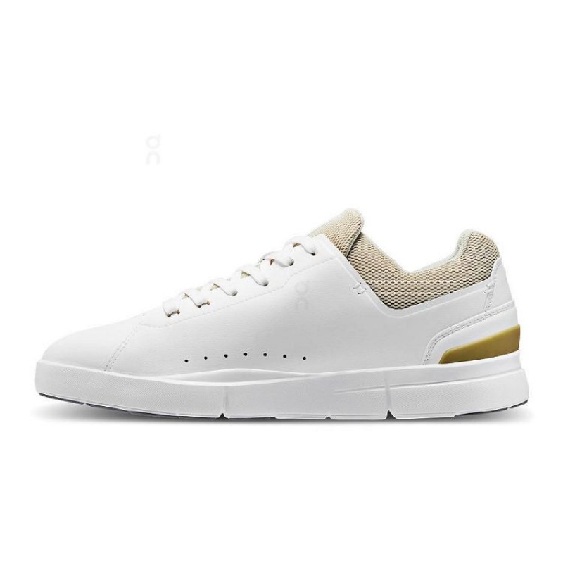 White / Gold Men On Cloud THE ROGER Advantage Sneakers | IE_ON9078