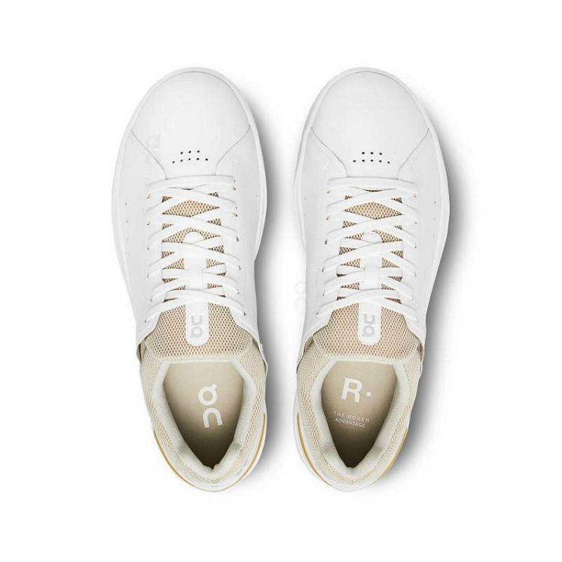 White / Gold Men On Cloud THE ROGER Advantage Sneakers | IE_ON9078