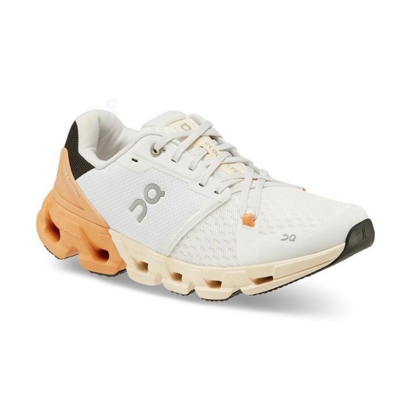 White / Gold Women On Cloud Cloudflyer 4 Road Running Shoes | IE_ON8716