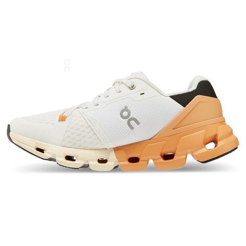 White / Gold Women On Cloud Cloudflyer 4 Road Running Shoes | IE_ON8716