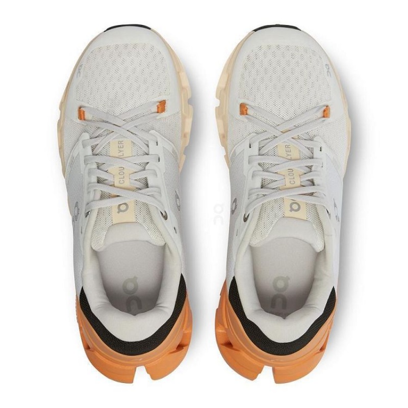 White / Gold Women On Cloud Cloudflyer 4 Road Running Shoes | IE_ON8716