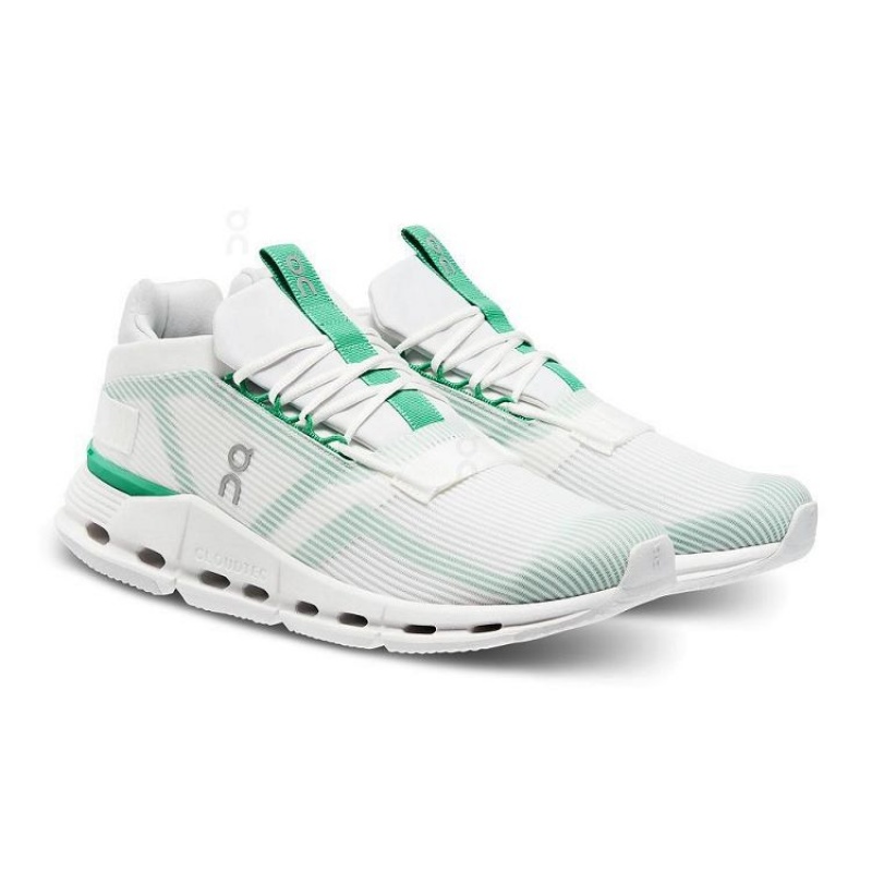 White / Green Men On Cloud Cloudnova Void Sneakers | IE_ON8925