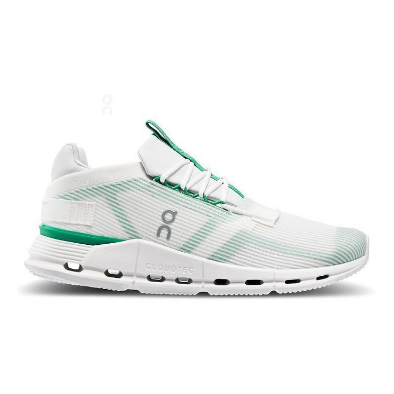 White / Green Men On Cloud Cloudnova Void Sneakers | IE_ON8925