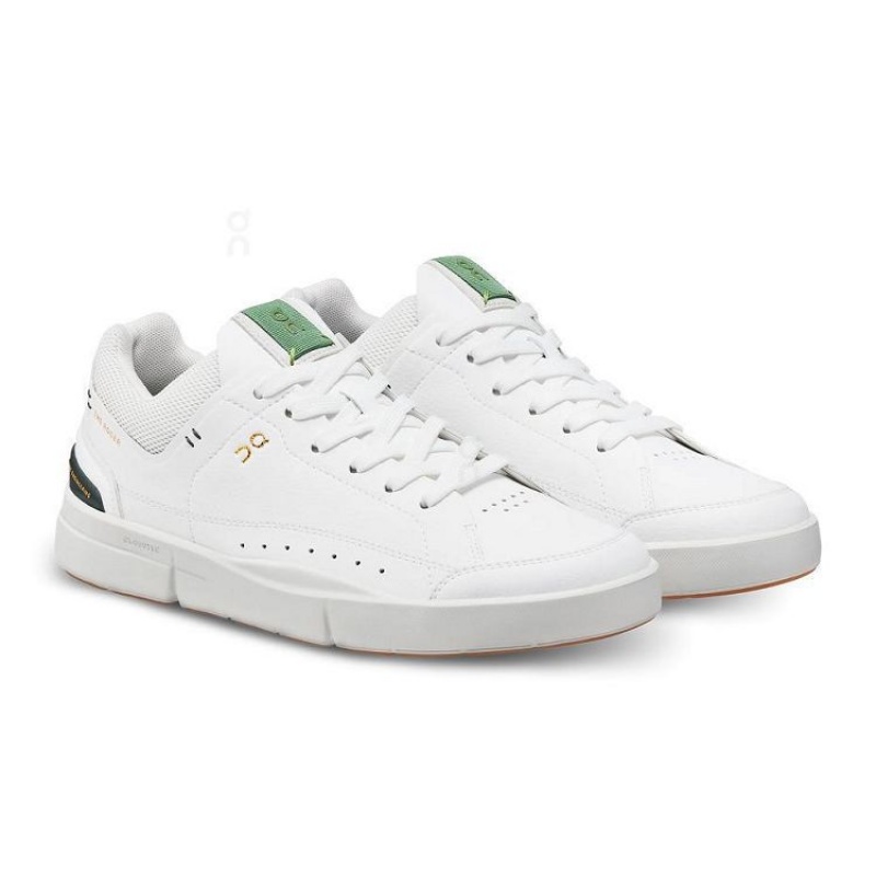 White / Green Men On Cloud THE ROGER Centre Court Sneakers | IE_ON8052