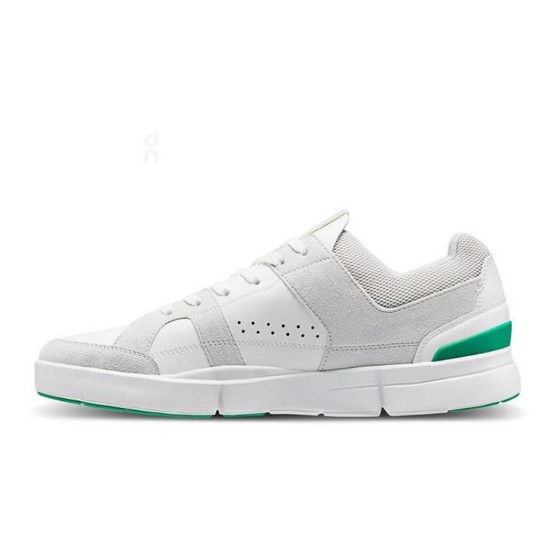 White / Green Men On Cloud THE ROGER Clubhouse Sneakers | IE_ON9067