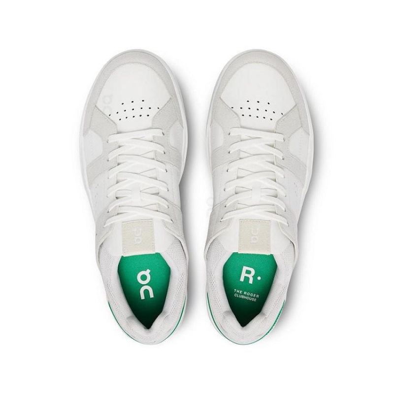 White / Green Men On Cloud THE ROGER Clubhouse Sneakers | IE_ON9067