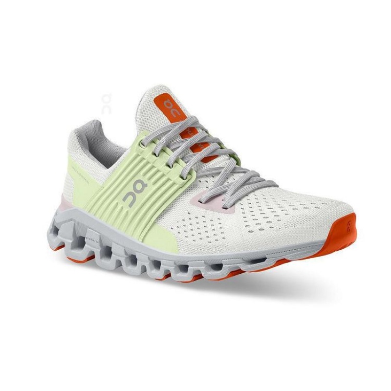 White / Green Women On Cloud Cloudswift Road Running Shoes | IE_ON8306