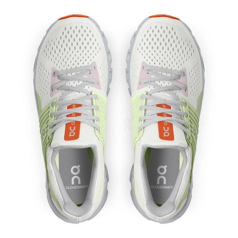 White / Green Women On Cloud Cloudswift Road Running Shoes | IE_ON8306