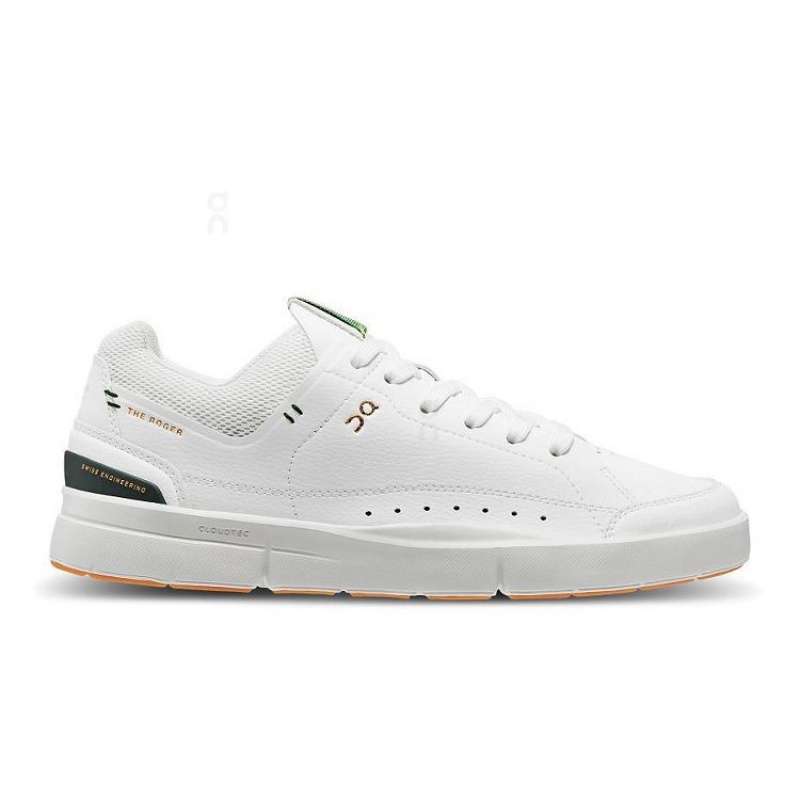 White / Green Women On Cloud THE ROGER Centre Court Sneakers | IE_ON8437