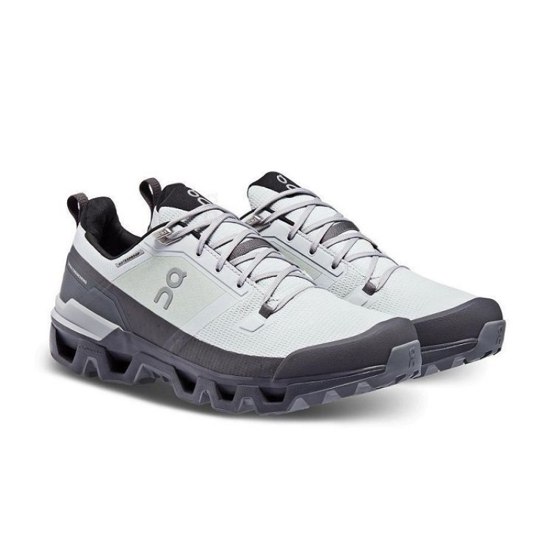 White / Grey Men On Cloud Cloudwander Waterproof Hiking Shoes | IE_ON8263