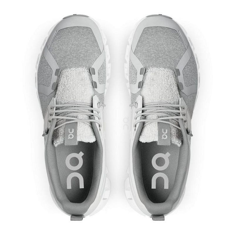 White / Grey Women On Cloud Cloud 5 Terry Sneakers | IE_ON8794