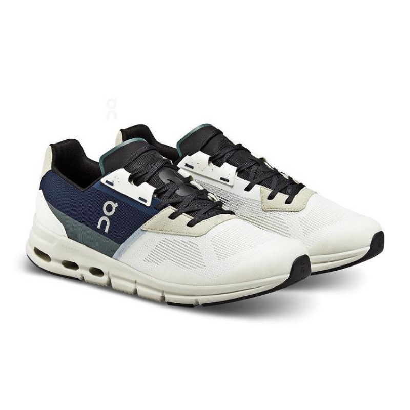 White / Navy Men On Cloud Cloudrift Sneakers | IE_ON8400