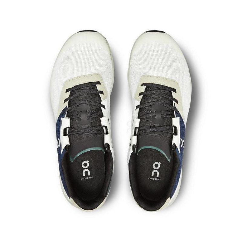 White / Navy Men On Cloud Cloudrift Sneakers | IE_ON8400