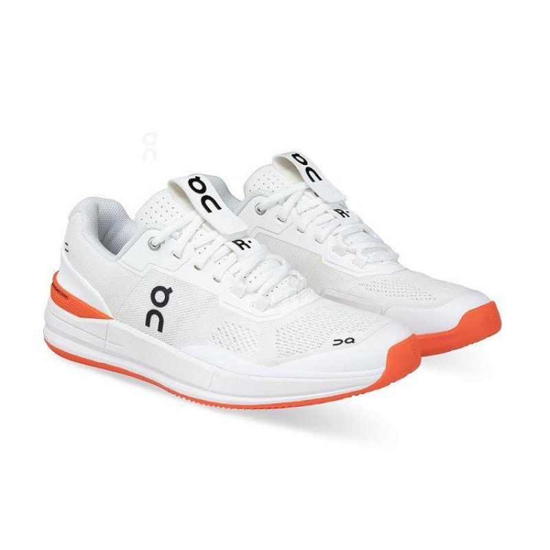 White / Orange Men On Cloud THE ROGER Pro Clay Tennis Shoes | IE_ON8367