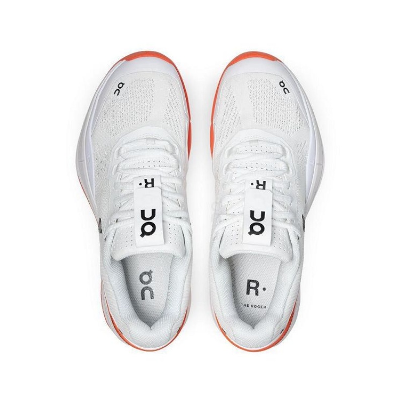 White / Orange Men On Cloud THE ROGER Pro Clay Tennis Shoes | IE_ON8367