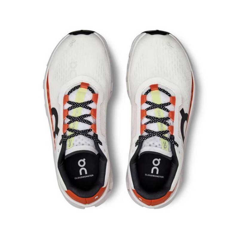 White / Orange Women On Cloud Cloudmonster Road Running Shoes | IE_ON8574