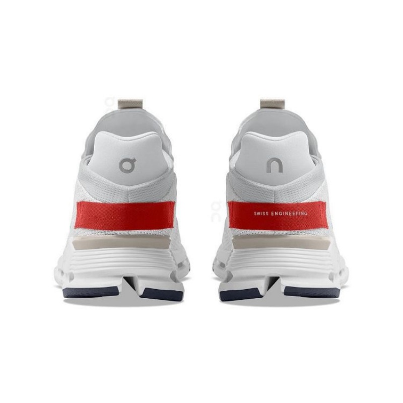 White / Red Men On Cloud Cloudnova Sneakers | IE_ON8253