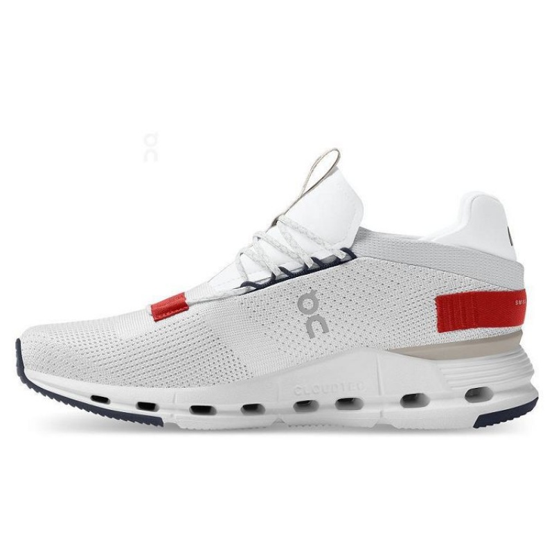 White / Red Men On Cloud Cloudnova Sneakers | IE_ON8253