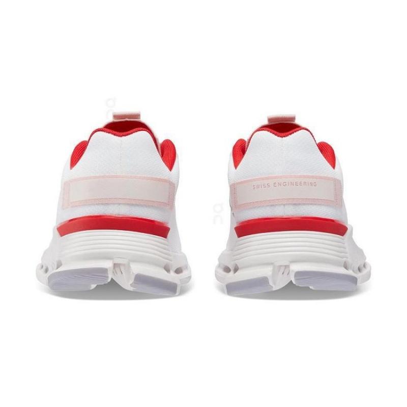 White / Red Women On Cloud Cloudnova Form Sneakers | IE_ON8653