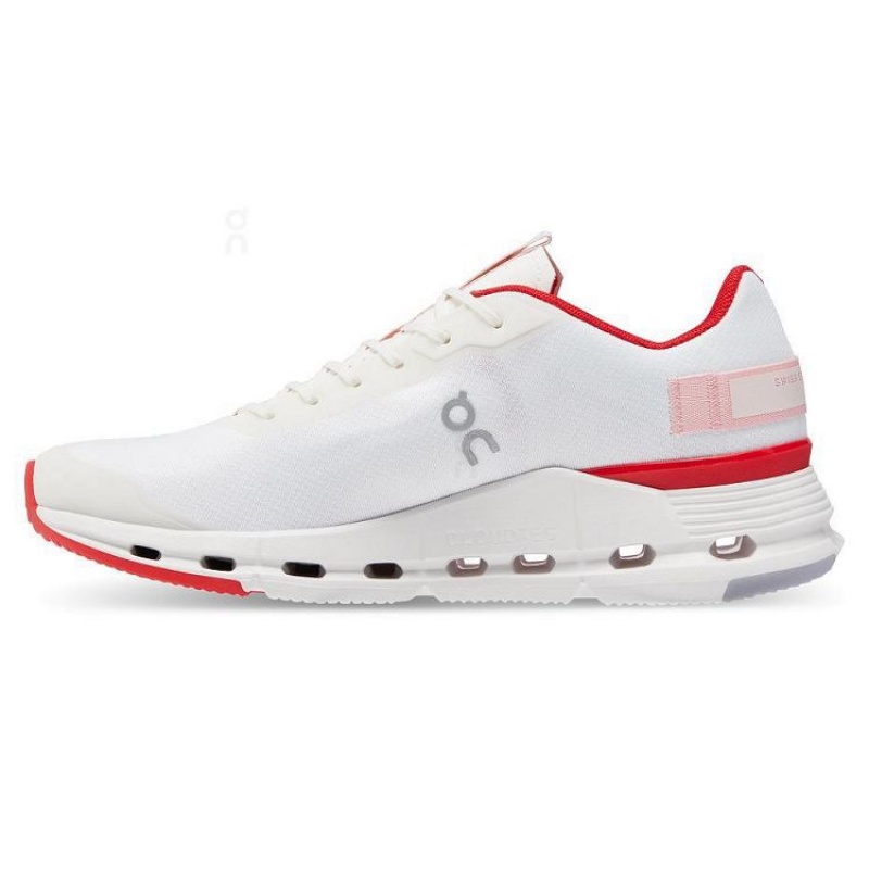 White / Red Women On Cloud Cloudnova Form Sneakers | IE_ON8653