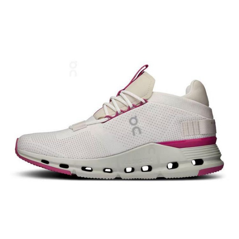 White / Red Women On Cloud Cloudnova Sneakers | IE_ON8250