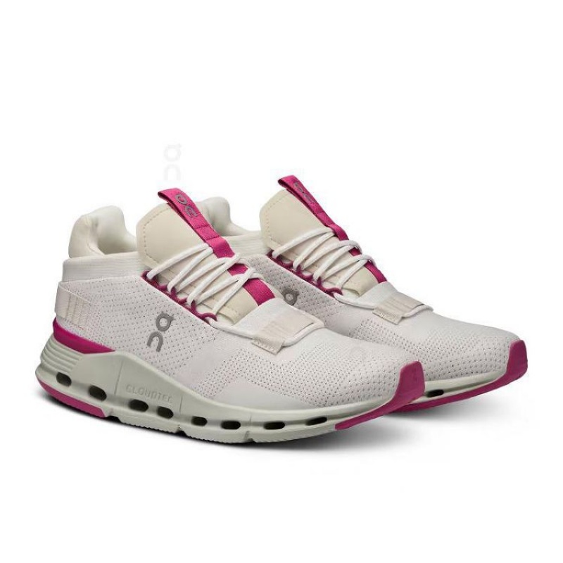 White / Red Women On Cloud Cloudnova Sneakers | IE_ON8250