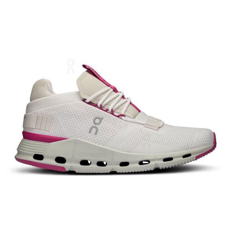 White / Red Women On Cloud Cloudnova Sneakers | IE_ON8250