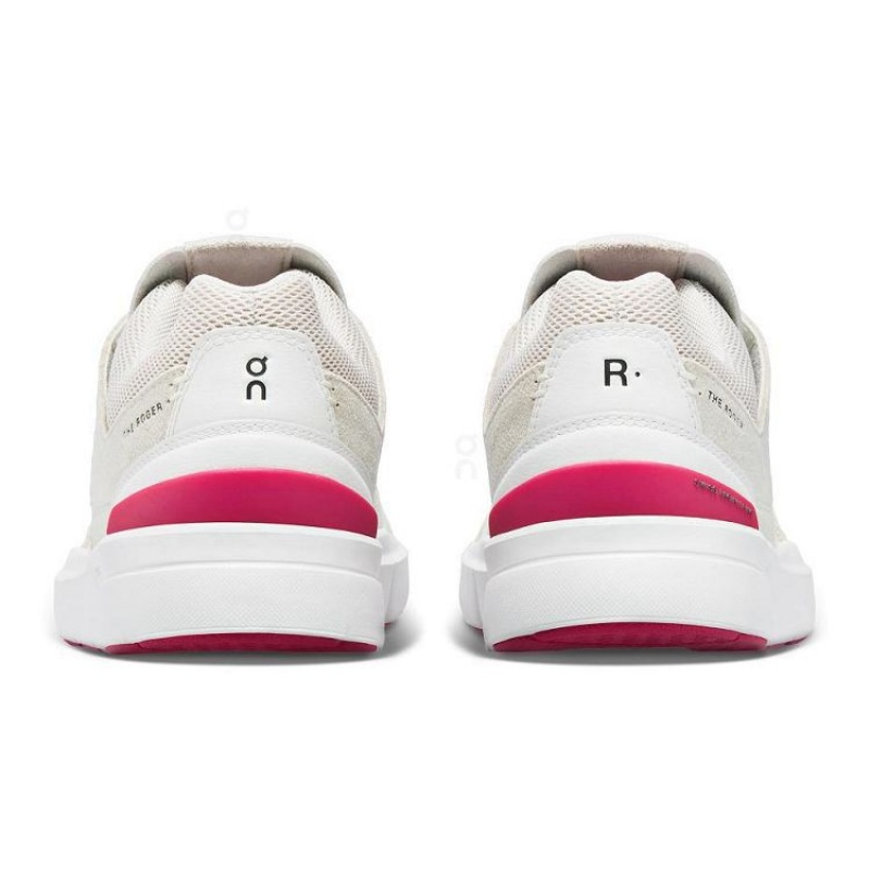 White / Red Women On Cloud THE ROGER Clubhouse Sneakers | IE_ON8069