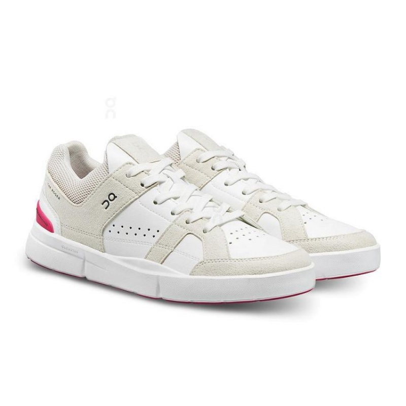 White / Red Women On Cloud THE ROGER Clubhouse Sneakers | IE_ON8069