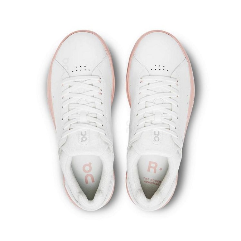 White / Rose Women On Cloud THE ROGER Advantage Sneakers | IE_ON9055